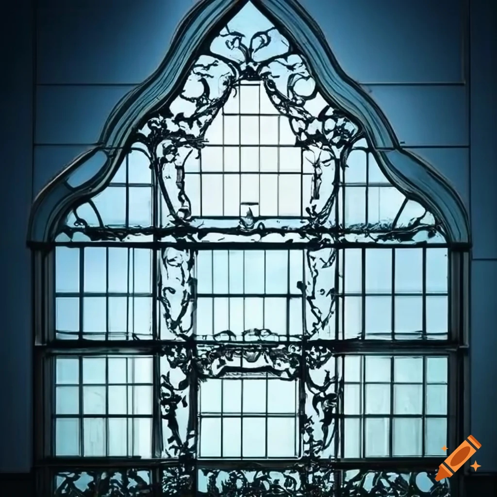 rococo glass facade with glass gable