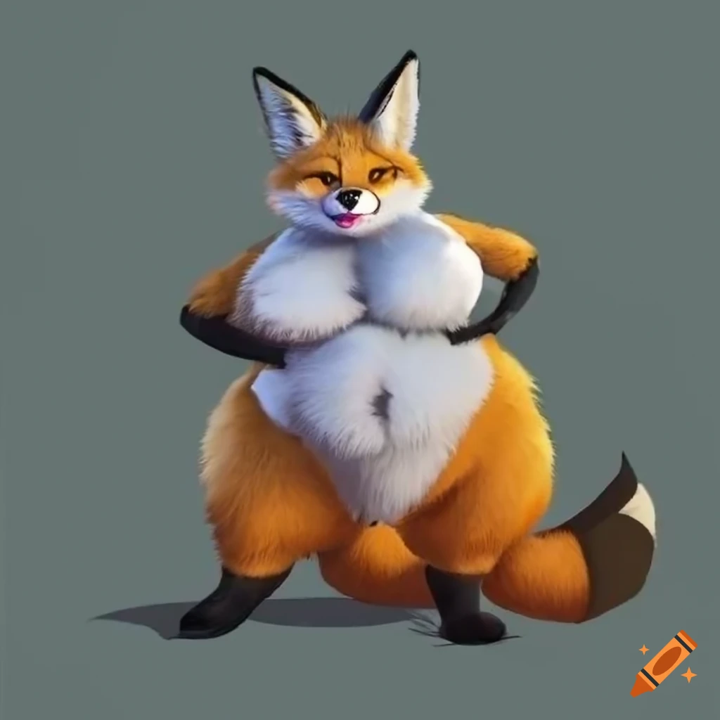 image of a large furry female fox
