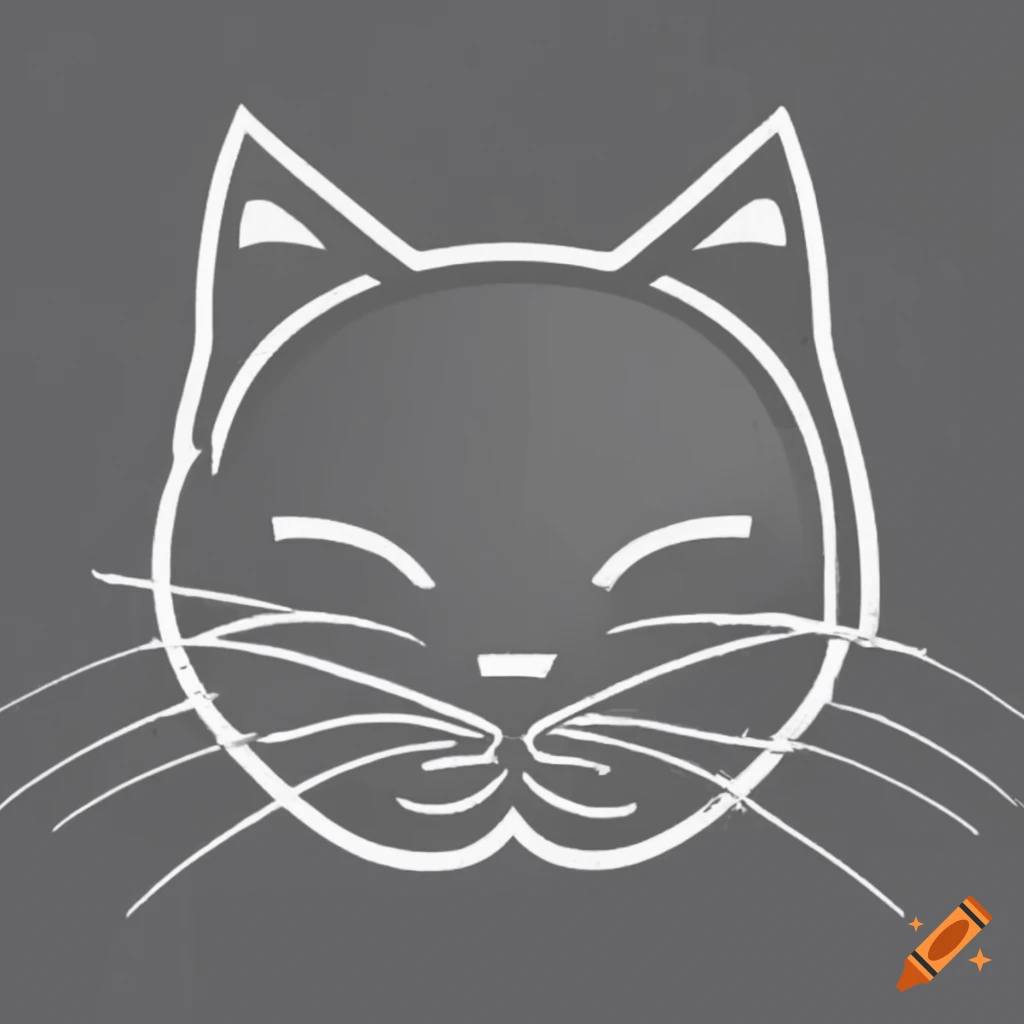 White on black cat logo