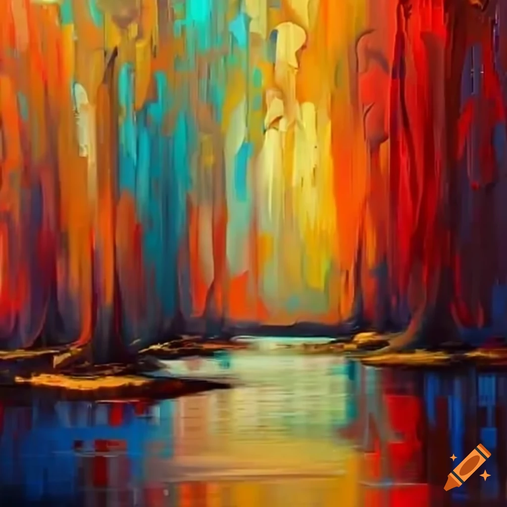 Abstract impressionist landscape painting on craiyon