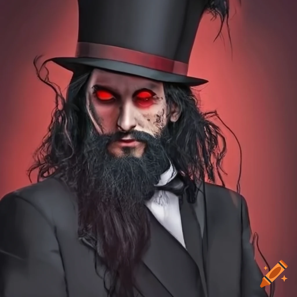 image of a mysterious magician in black outfit and hat