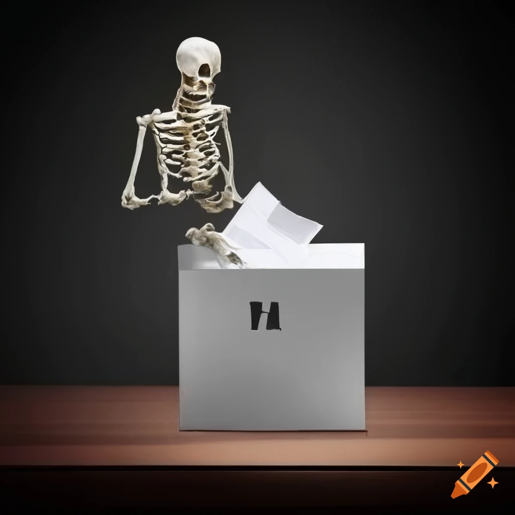 skeleton voting in a ballot box