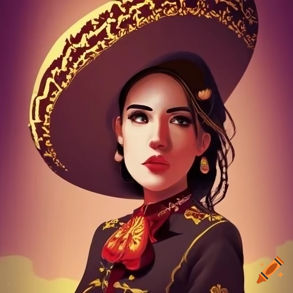 illustration of a female mariachi