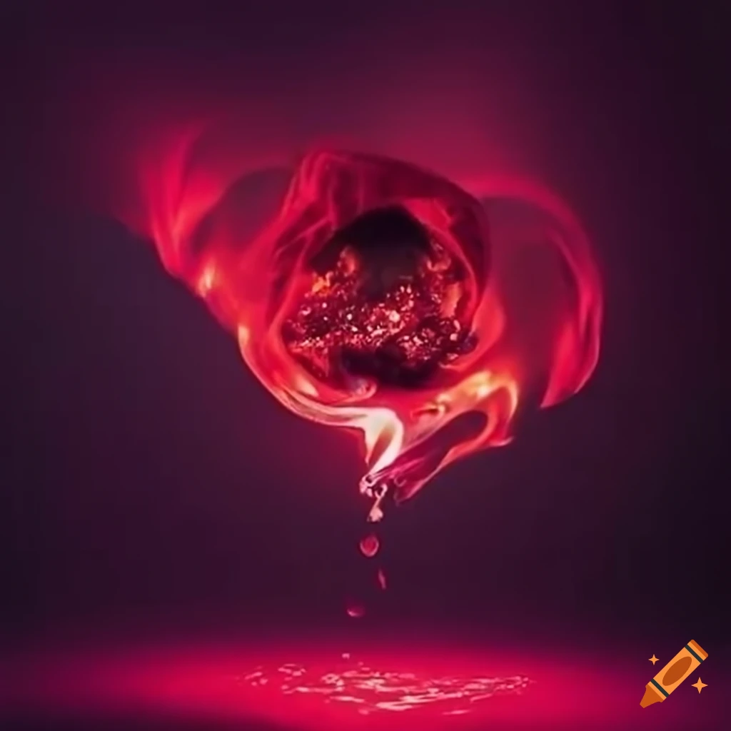 image of a flaming Ruby floating over an altar