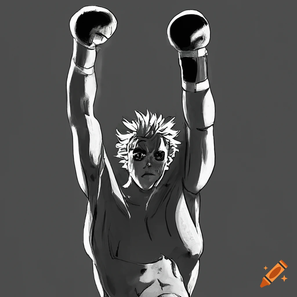 saitama from one punch man boxing at the gym, anime | Stable Diffusion