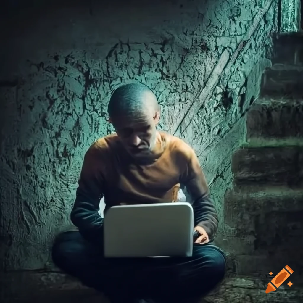 Suprised Coding Image Man being surprised while using computer with code in background on Craiyon