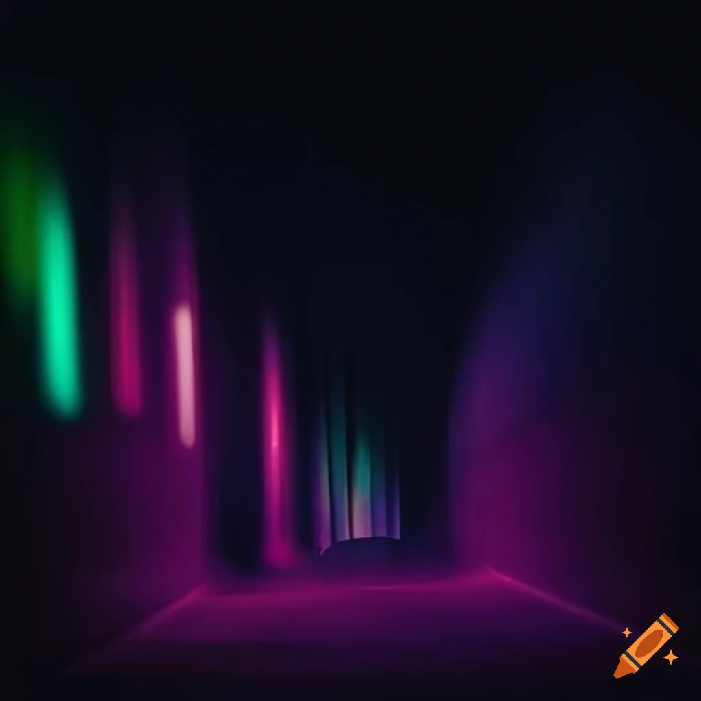 image of colorful lights in a dark place