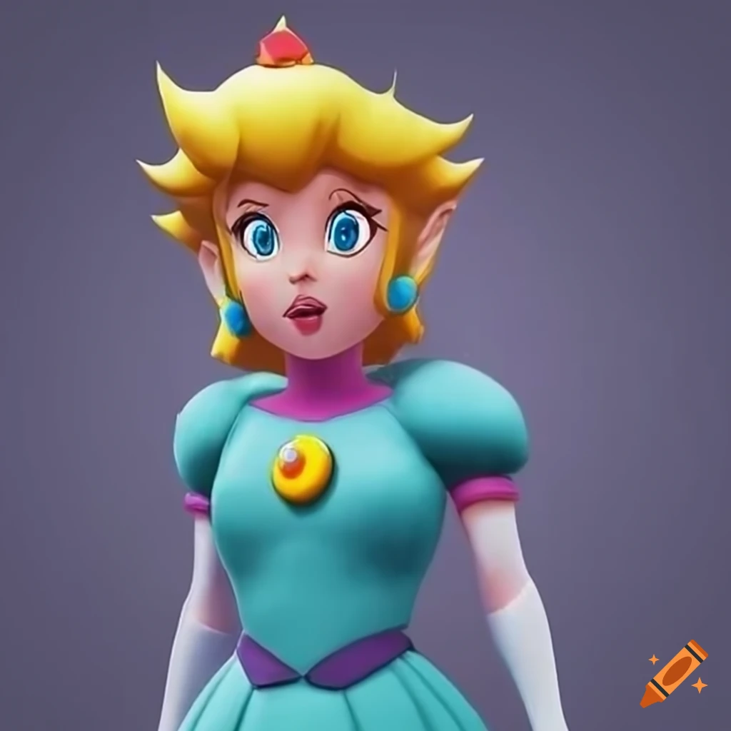 Link and princess peach in elegant costumes on craiyon