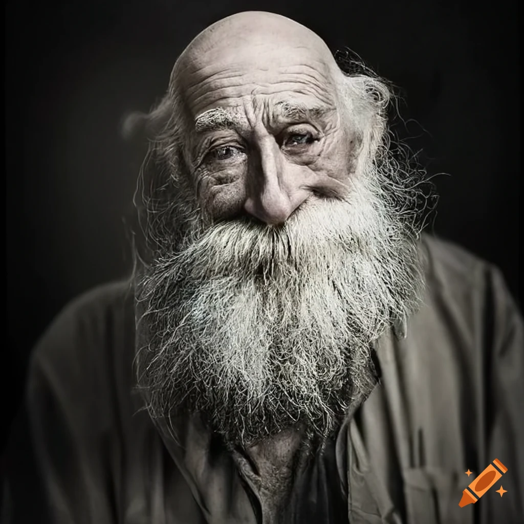 art of an old man with white beard and great wisdom