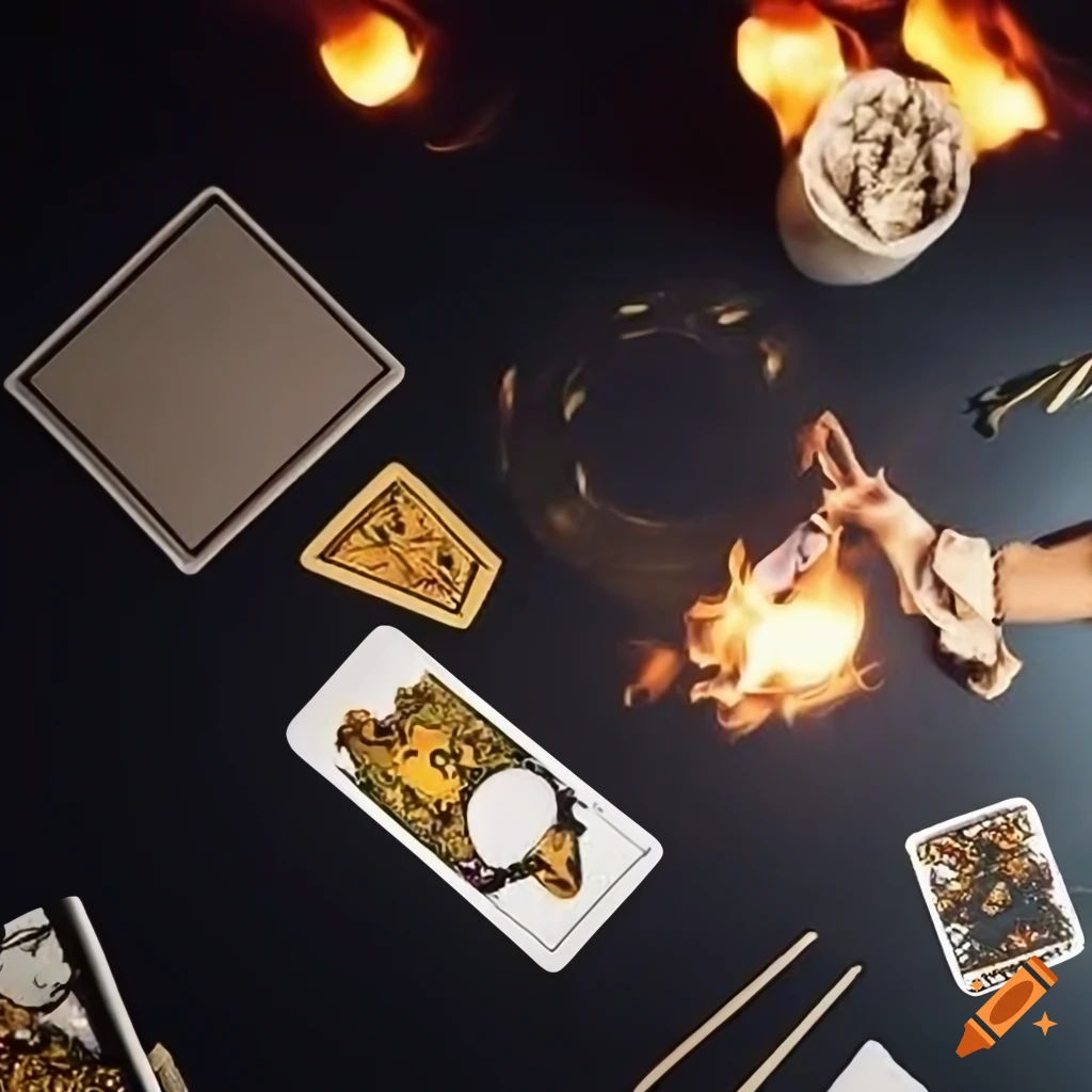 simple and elegant tarot card on black background