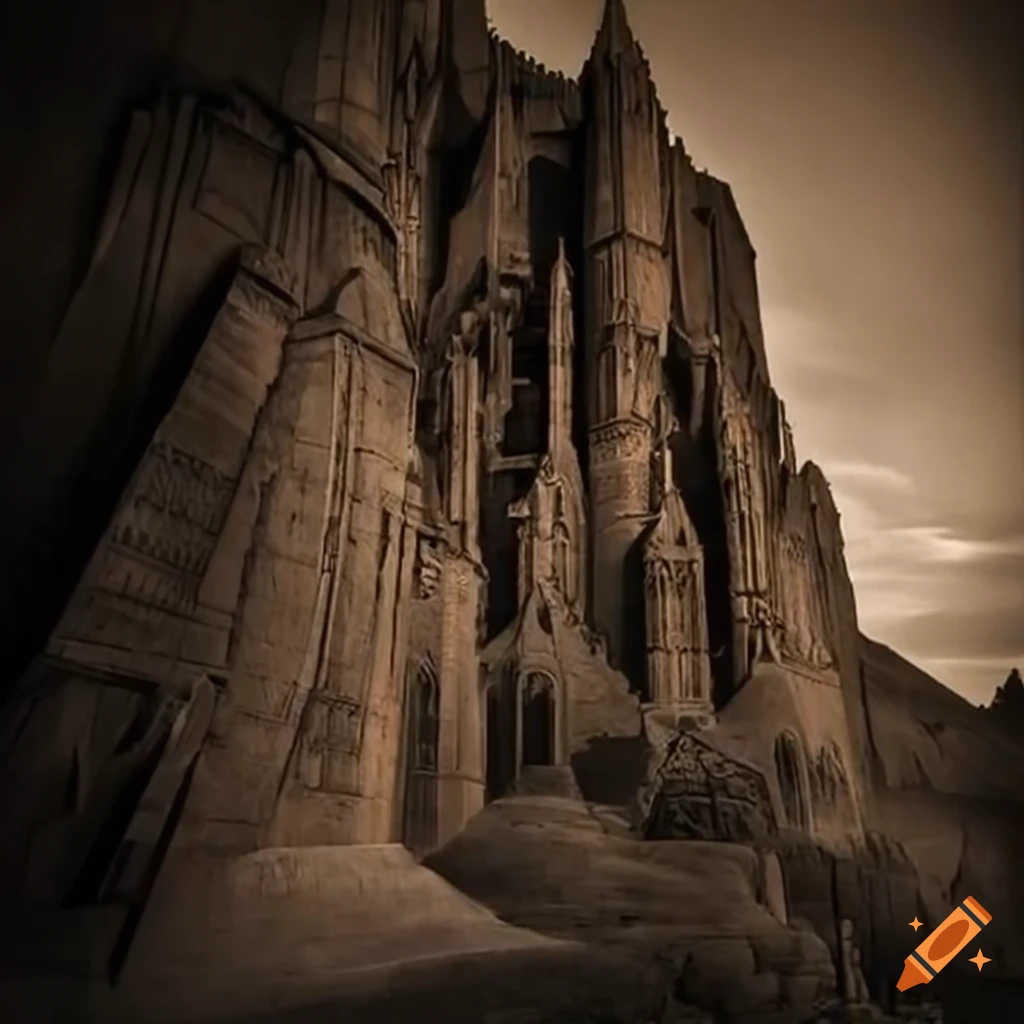 carved cathedral on mountain