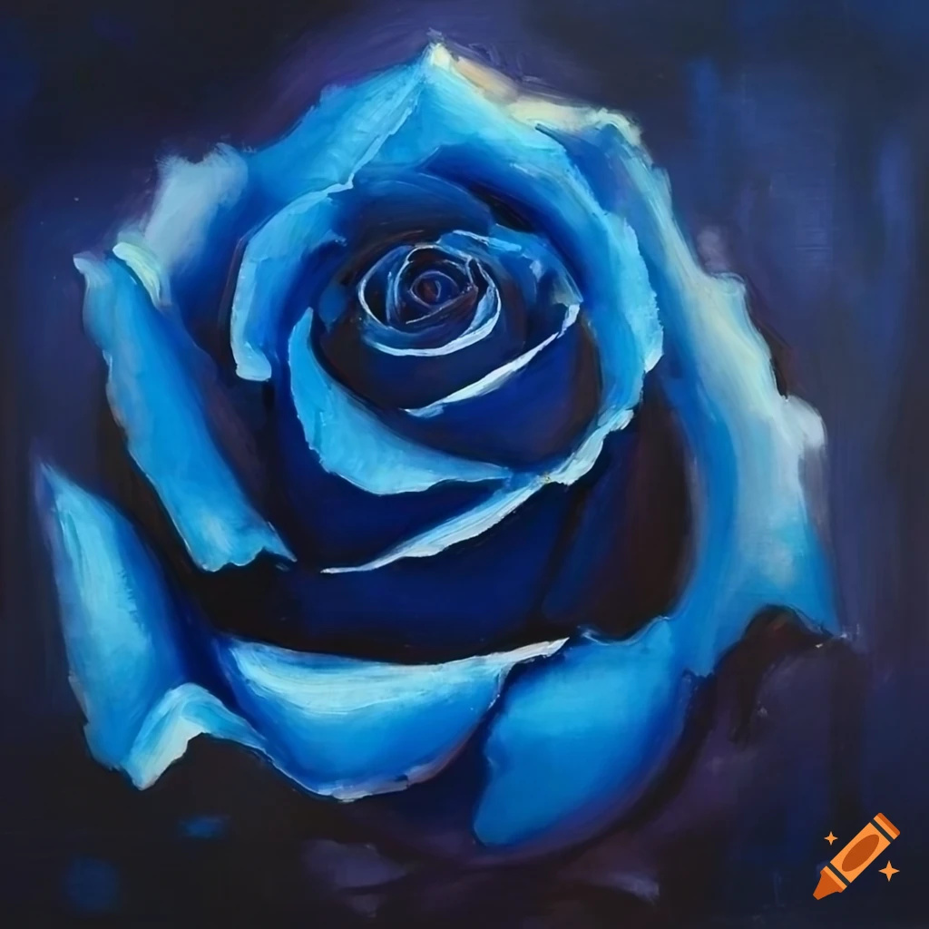 Dark blue roses painting