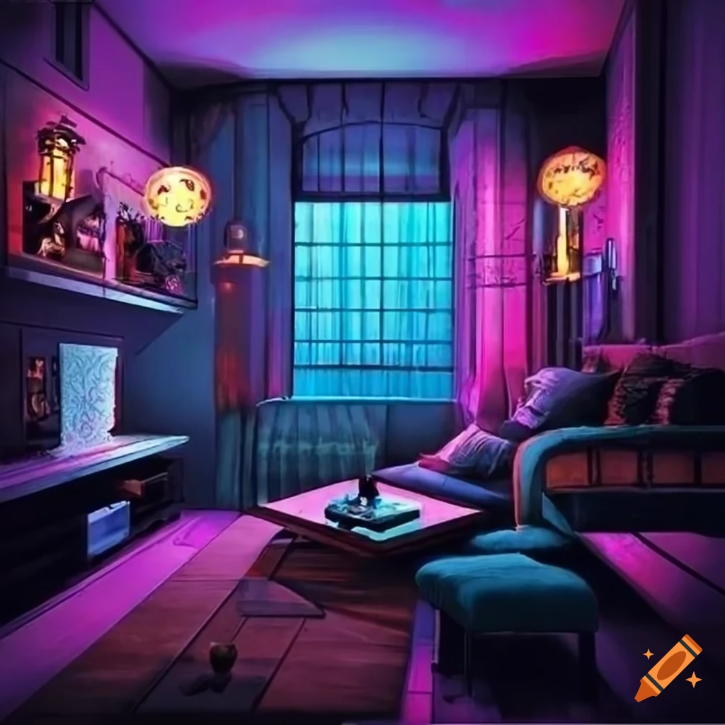 Cozy Bedroom And Living Room Combination With Stunning Paintings