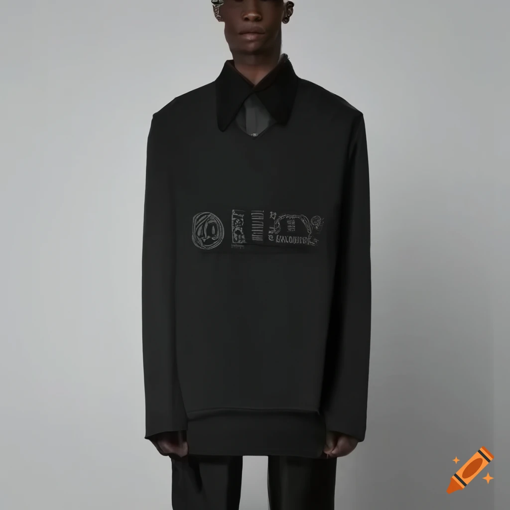 photo of Raf Simons cotton bellbottoms with heat transfer vinyl design