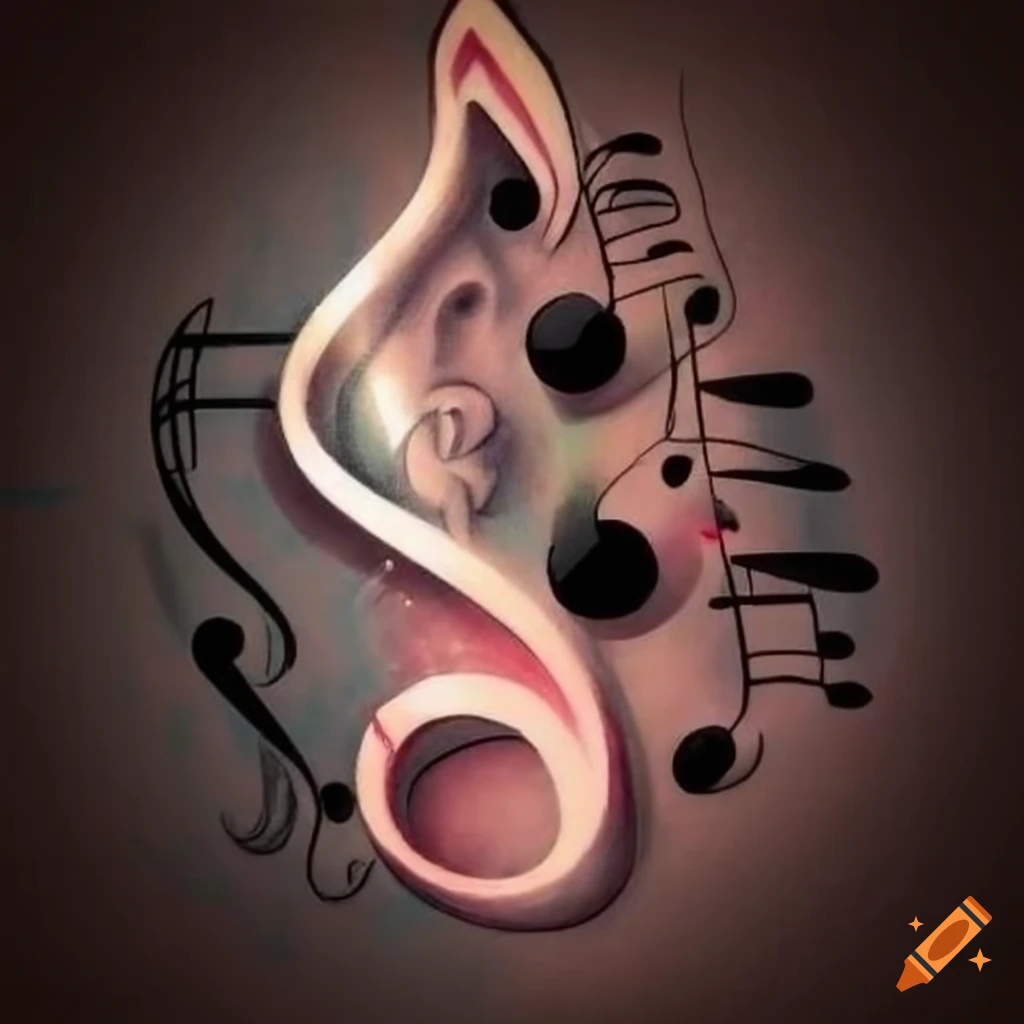 Black Dimensional Music Note Temporary Tattoo