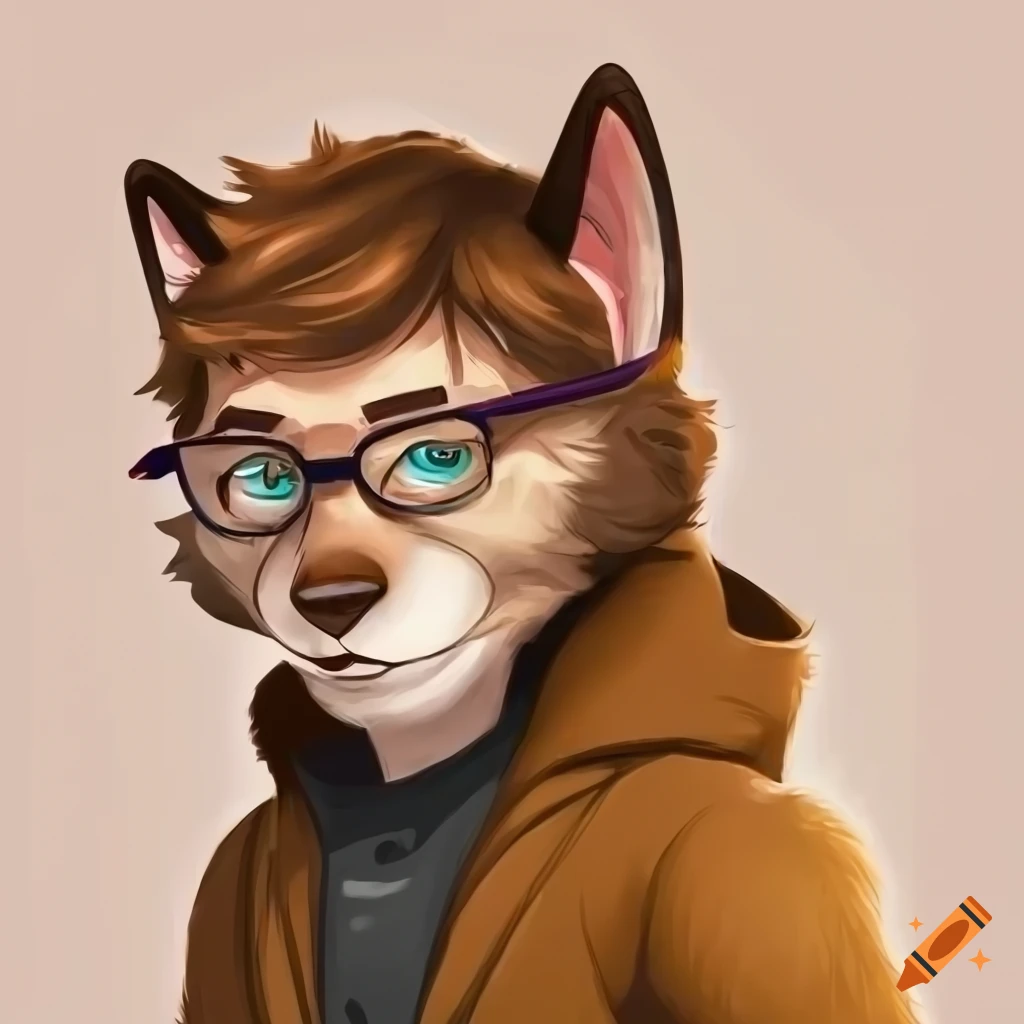 Furry Avatar Of A Tall Male With Brown Hair And Glasses On Craiyon