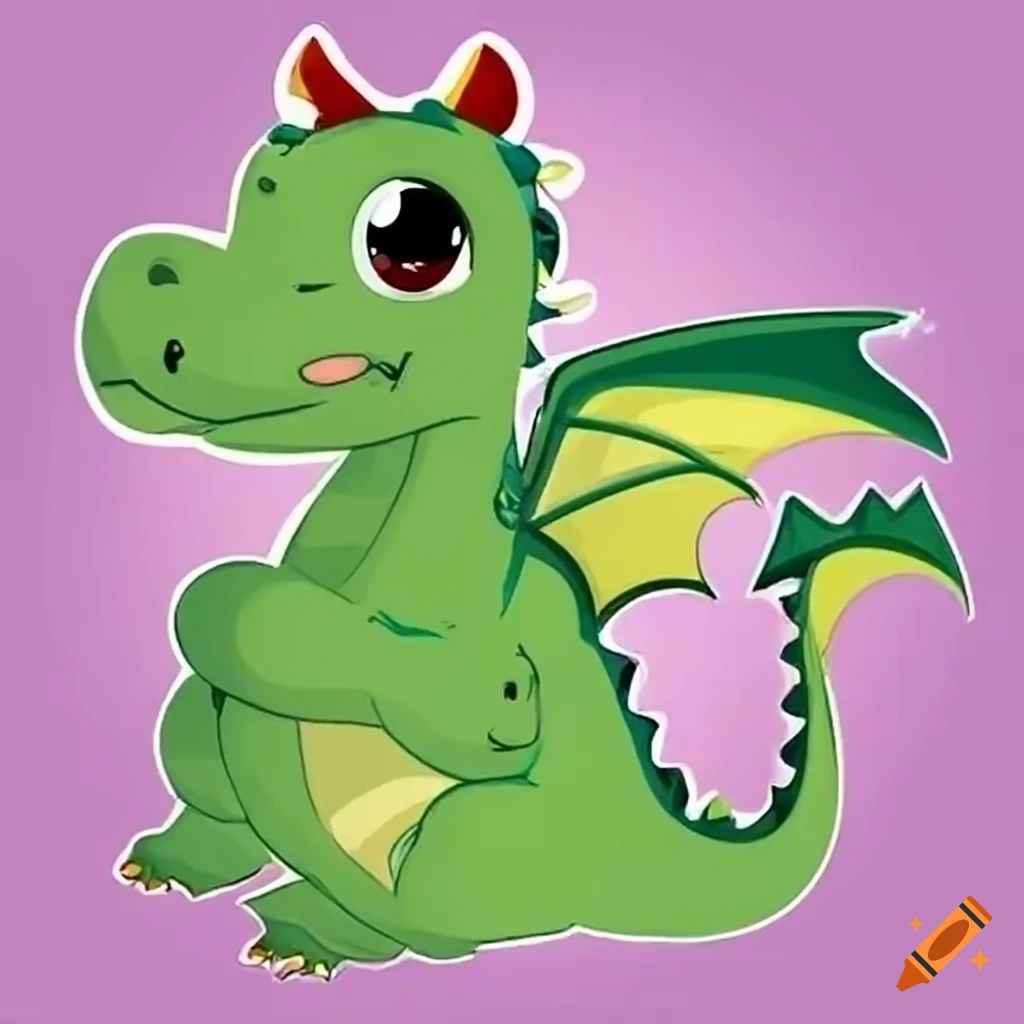 Adorable Dragon Character For Kids Game On Craiyon
