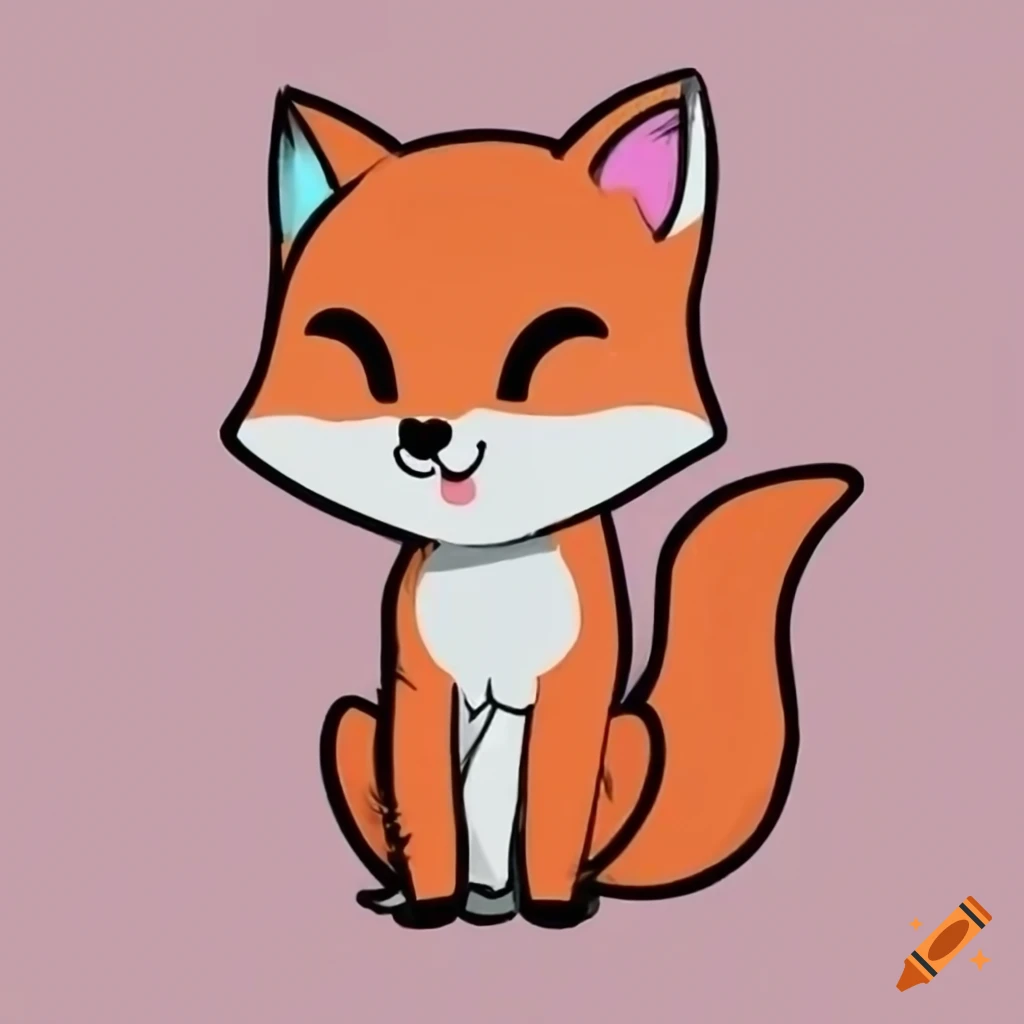 Cute kawaii fox on Craiyon