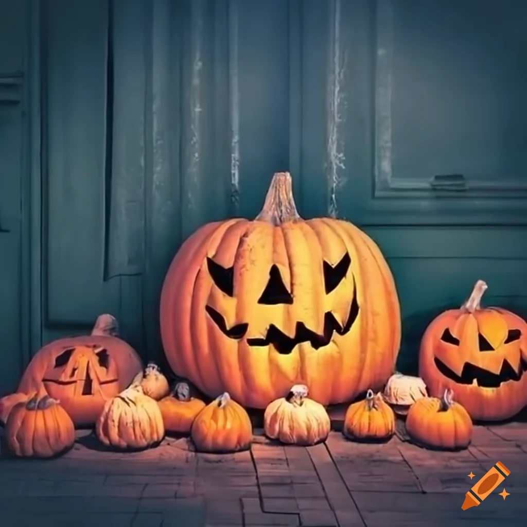 Halloween pumpkins on a Havana street