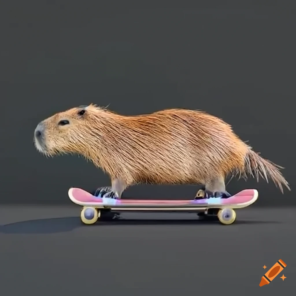 capybara skateboarding
