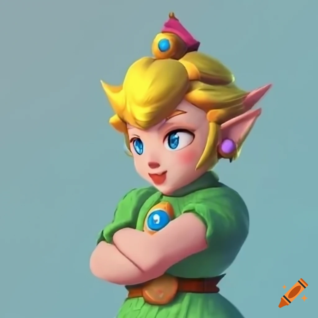Link and Peach cosplay outfit swap