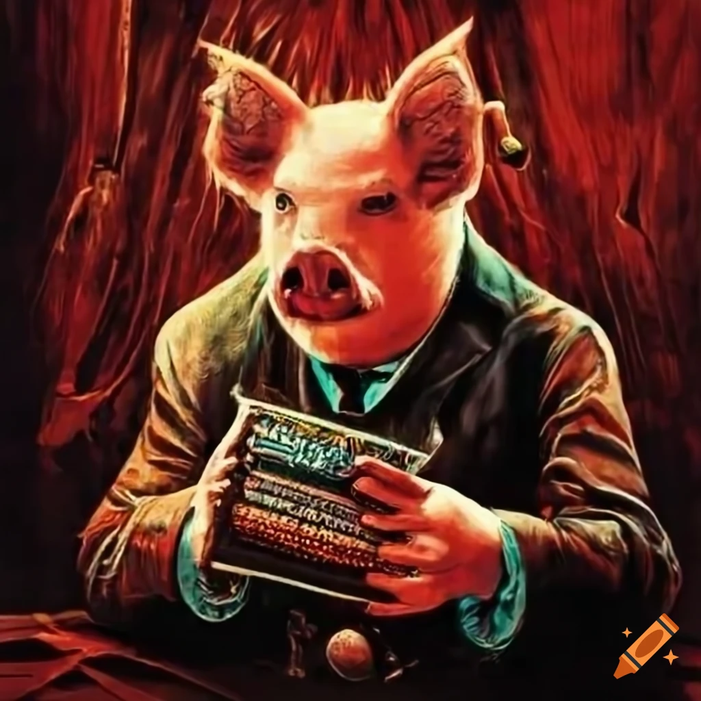 Player and Tio piggy  Piggy, Funny pigs, Black sabbath album covers