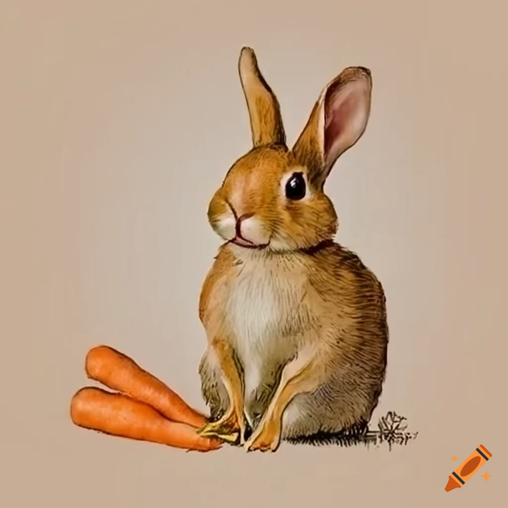 Cute Bunny Holding Little Carrot Watercolor Painting Baby Child Postcard  Stock Illustration by ©tan4ikk #626649556
