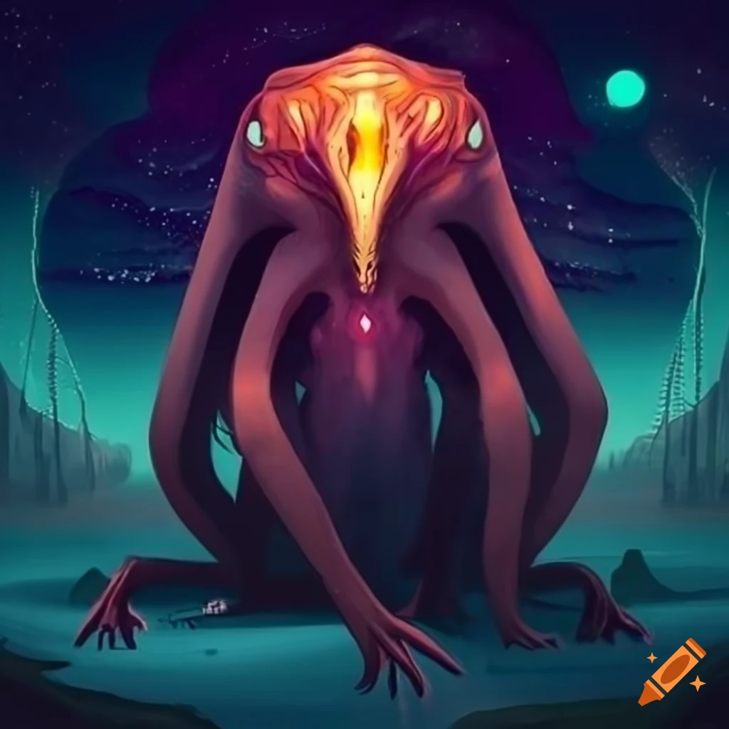 digital art of mystical tectonic fantasy creature