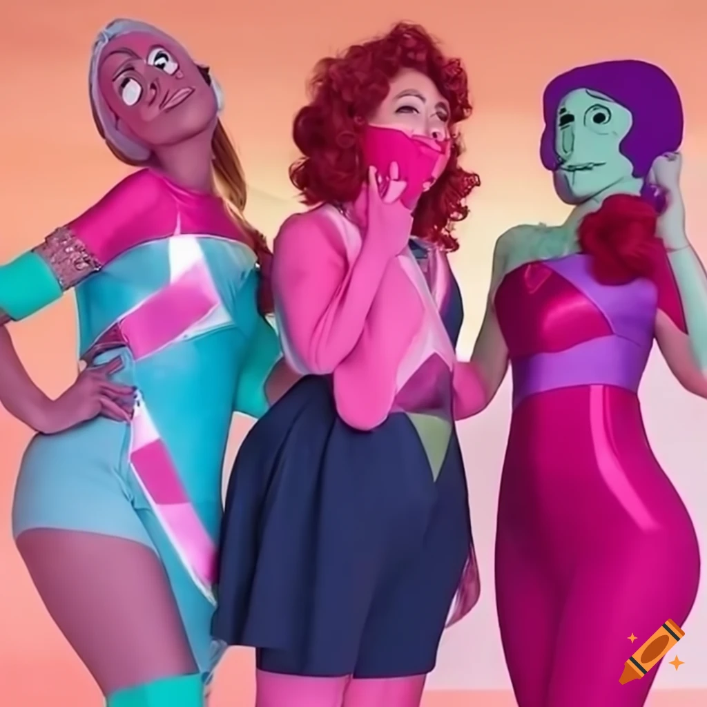 cosplay photoshoot of American women in Steven Universe costumes