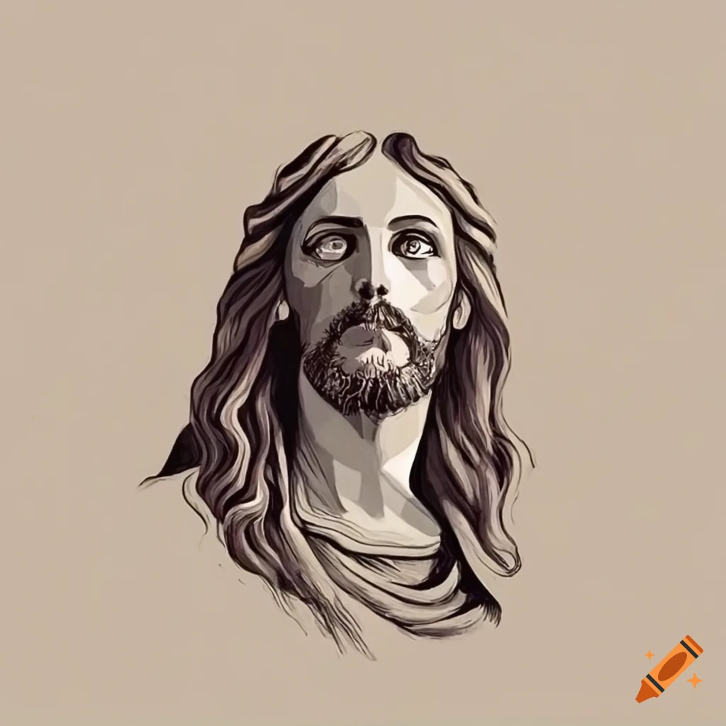 Jesus Christ, graphic portrait. Hand drawing. Watercolor illustration, jpg  Stock Illustration | Adobe Stock