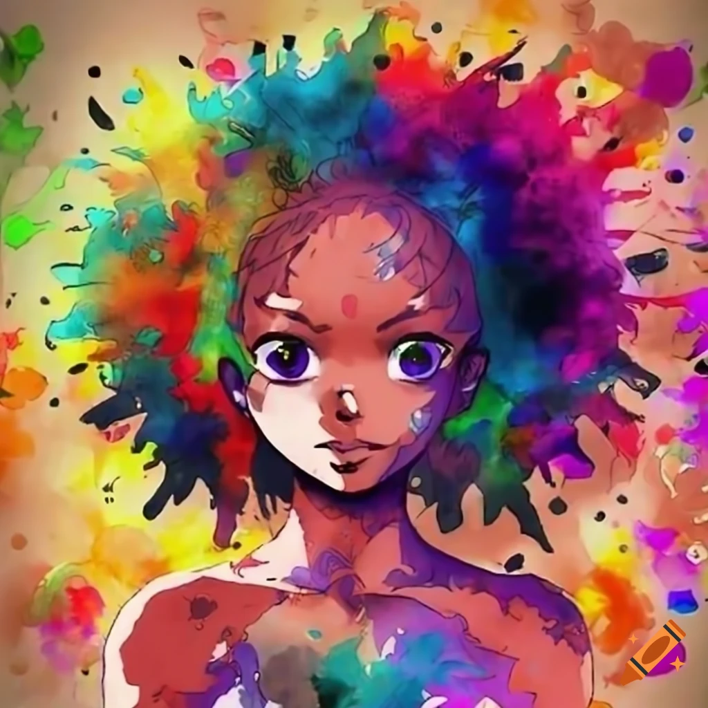 Illustration Of A Dark Skinned Girl Inspired By One Piece Anime 
