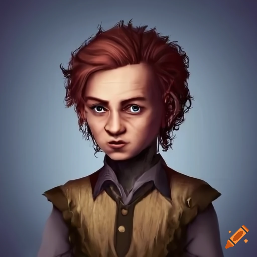 Portrait of a young male wizard with a fierce expression on craiyon