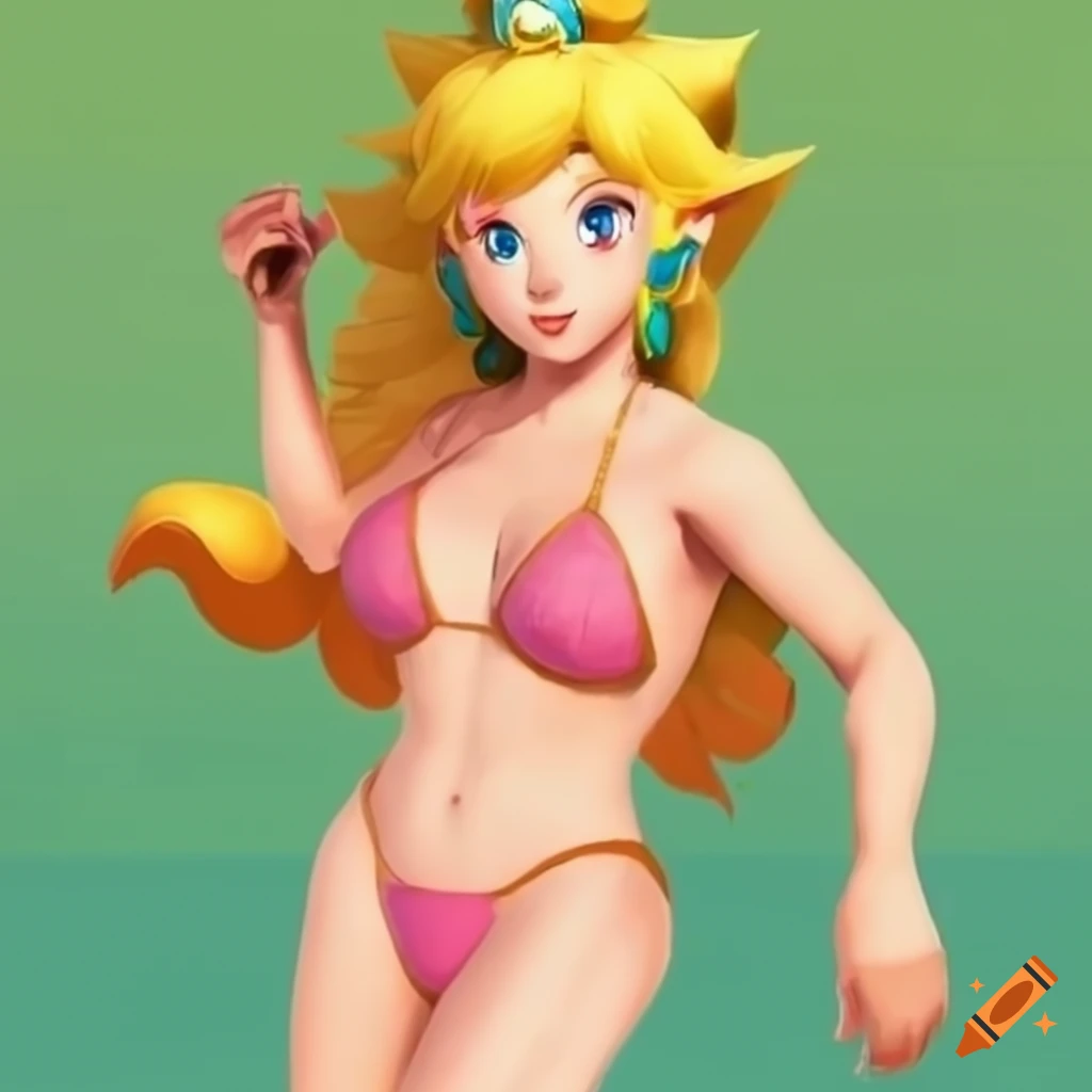 Cosplay of link and peach swapping outfits on Craiyon