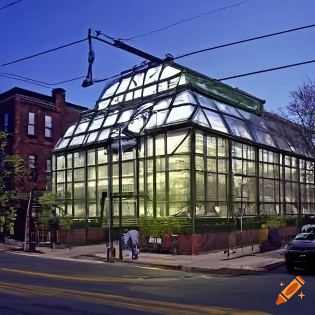 Greenhouse in a mixeduse neighborhood in massachusetts on Craiyon