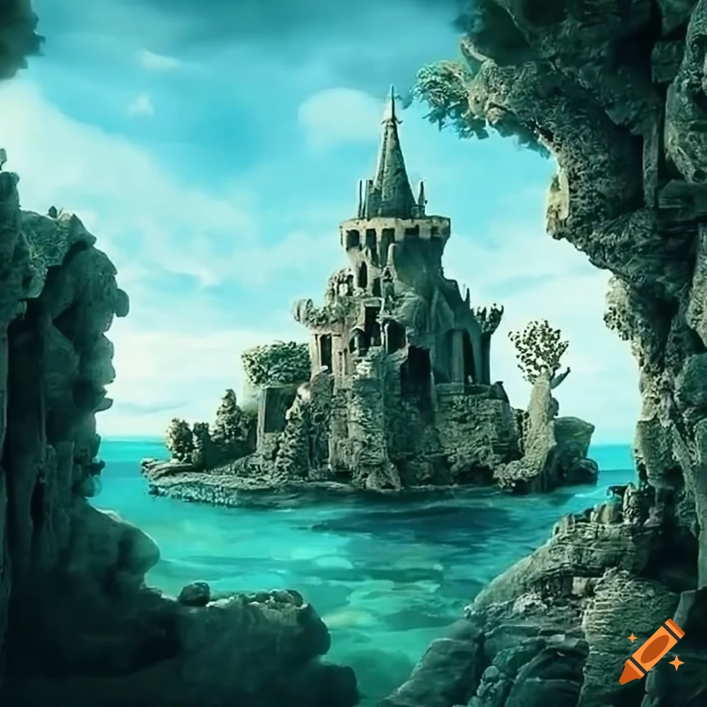 Coral castle sculpture on Craiyon