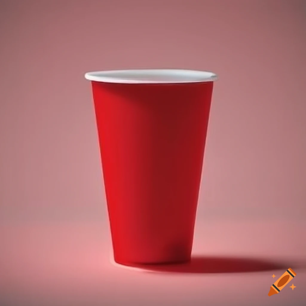 red plastic disposable cup sticker