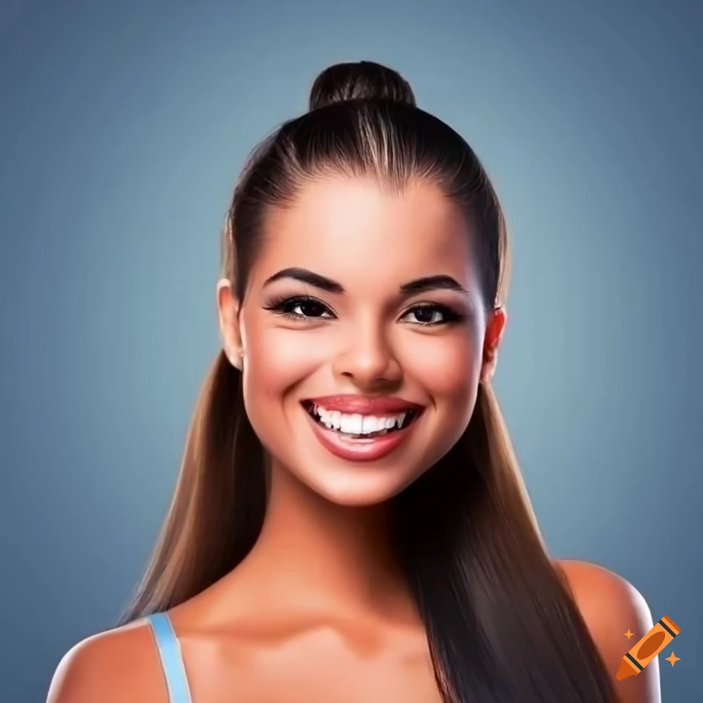 portrait of a beautiful young woman with a ponytail