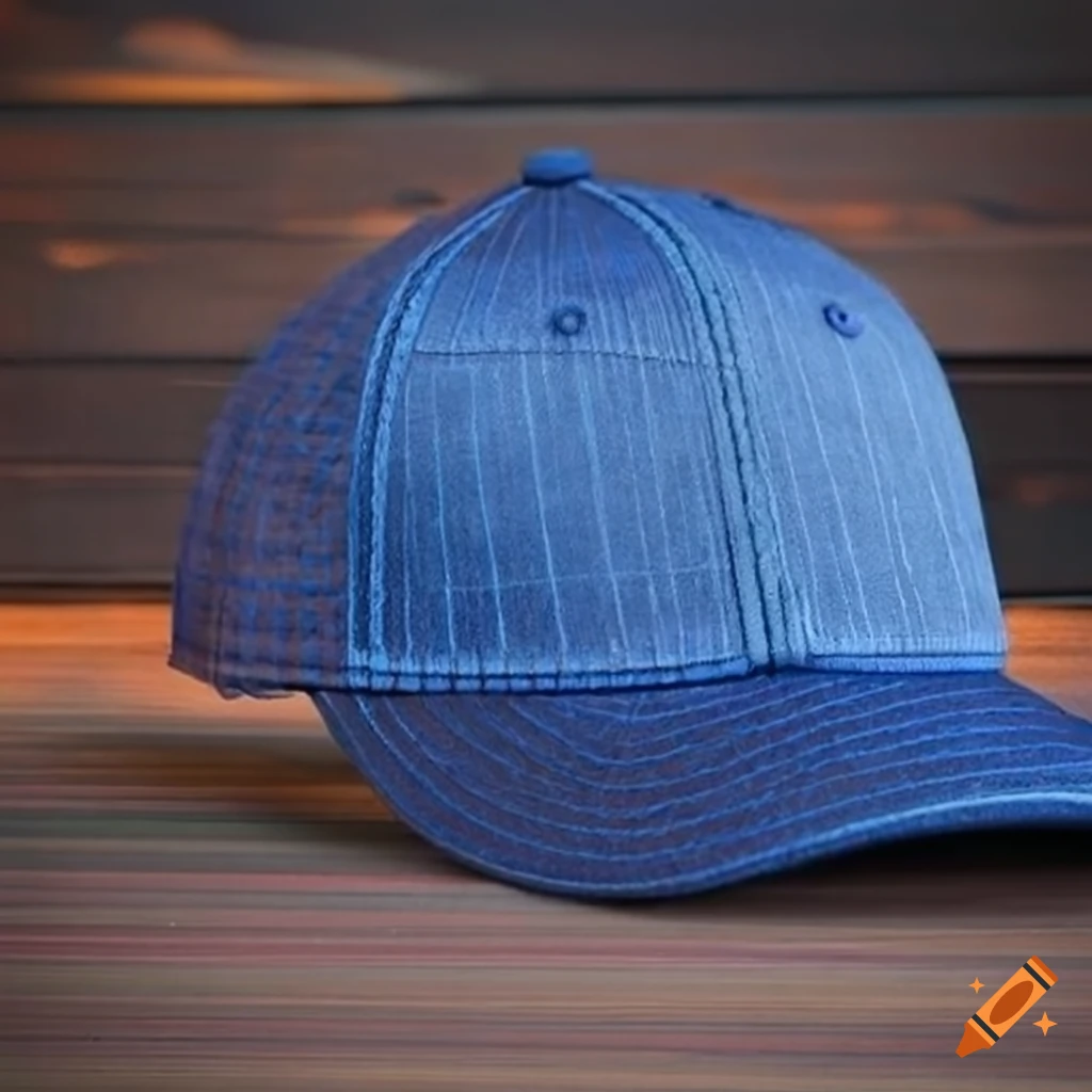 Blue baseball hat with solar panels