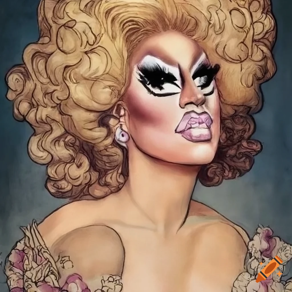 illustration of Trixie Mattel by Edmund Dulac