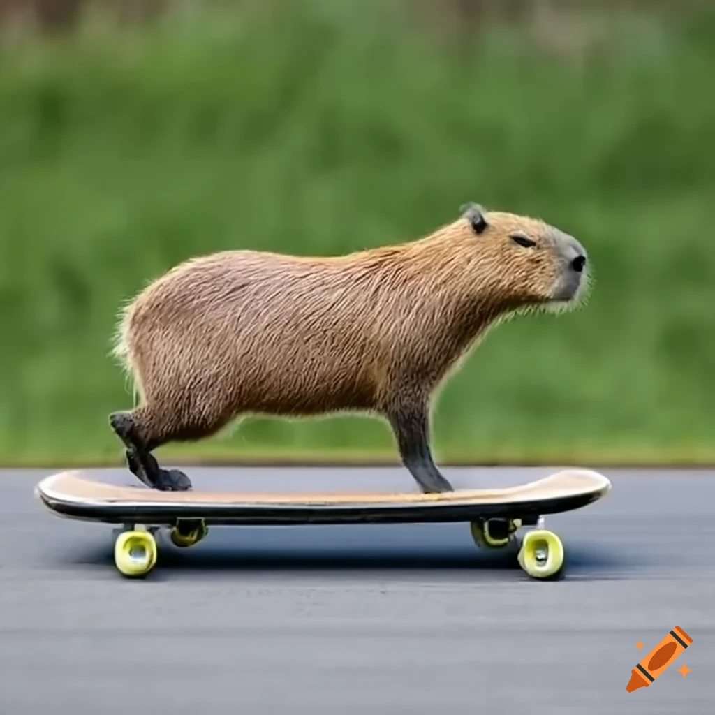 capybara skateboarding