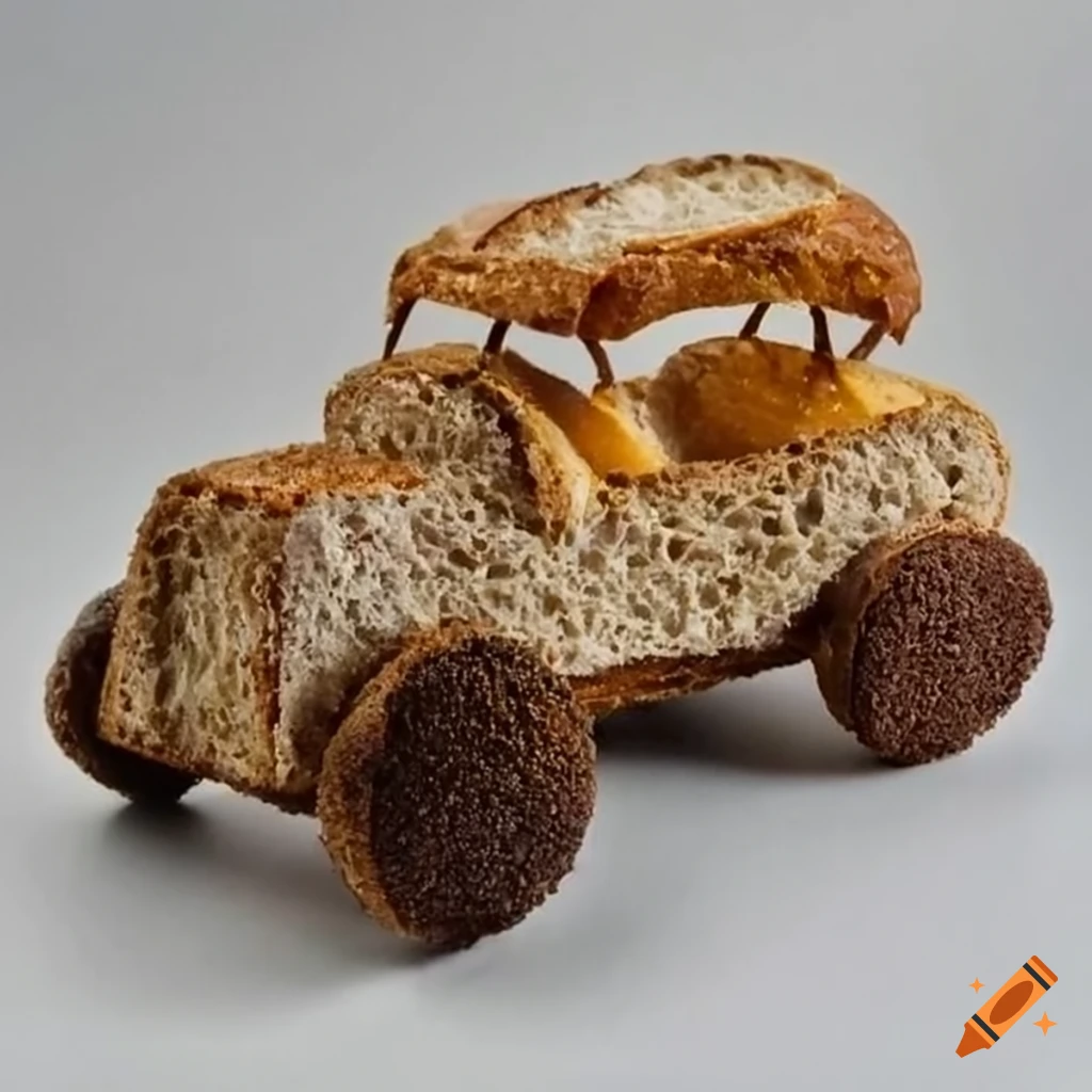 Edible car made of bread on Craiyon