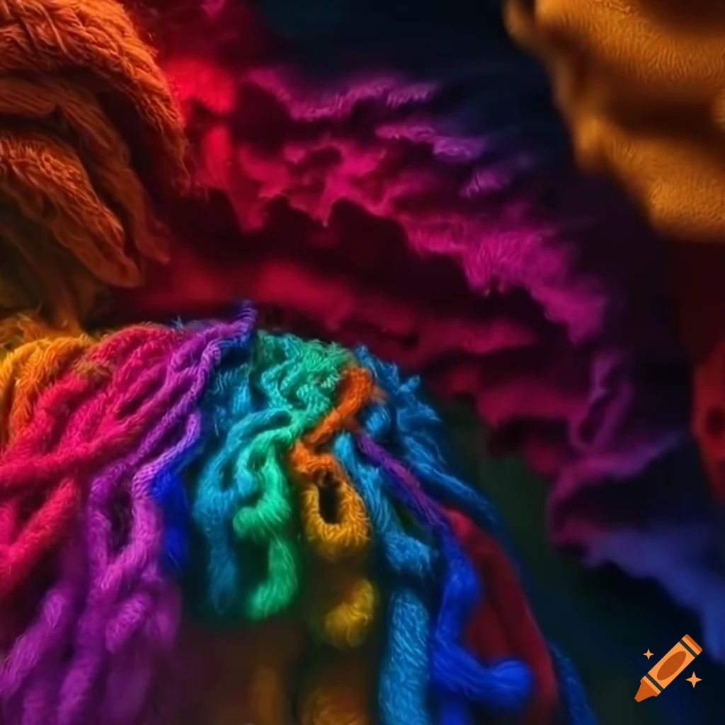 colorful yarn cave artwork