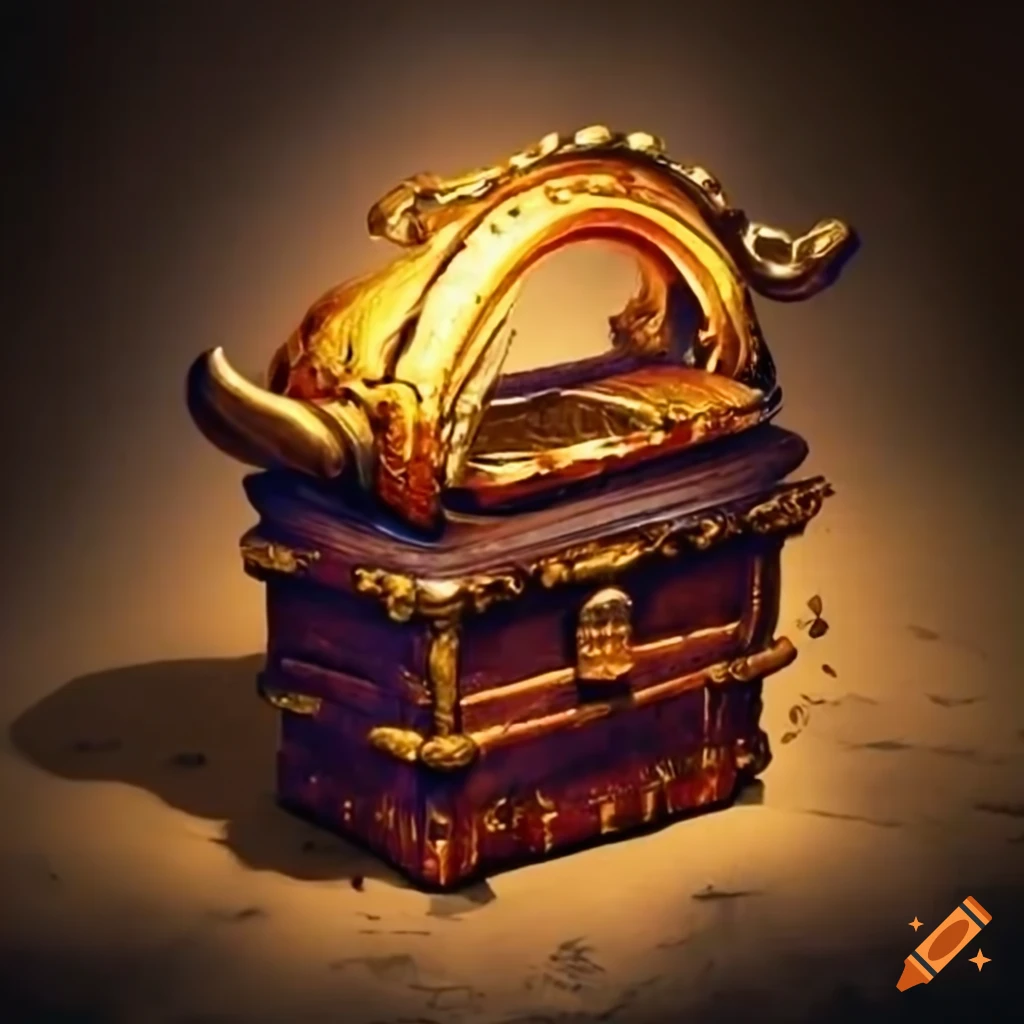 Image of a treasure chest filled with gold and jewelry on Craiyon