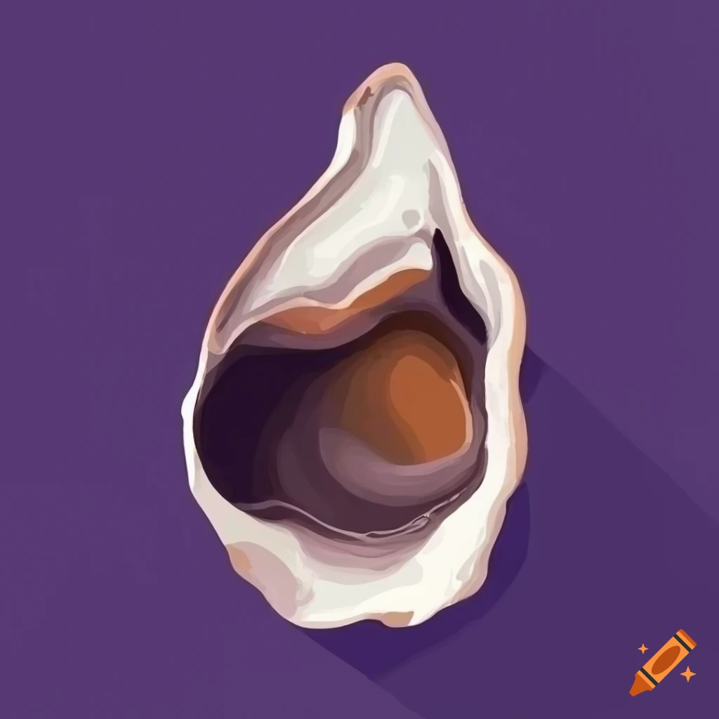 picasso-inspired minimalist illustration of an oyster