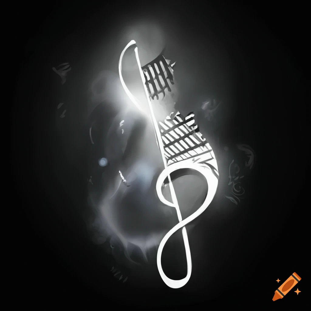 Black and white musical notes art