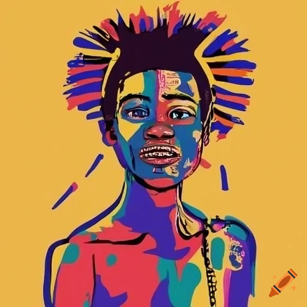 colorful portrait of an African angel