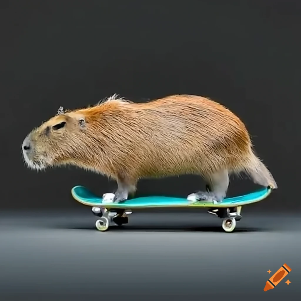 capybara skateboarding