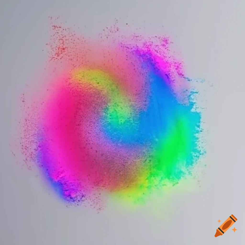 colorful powder forming infinite symbol