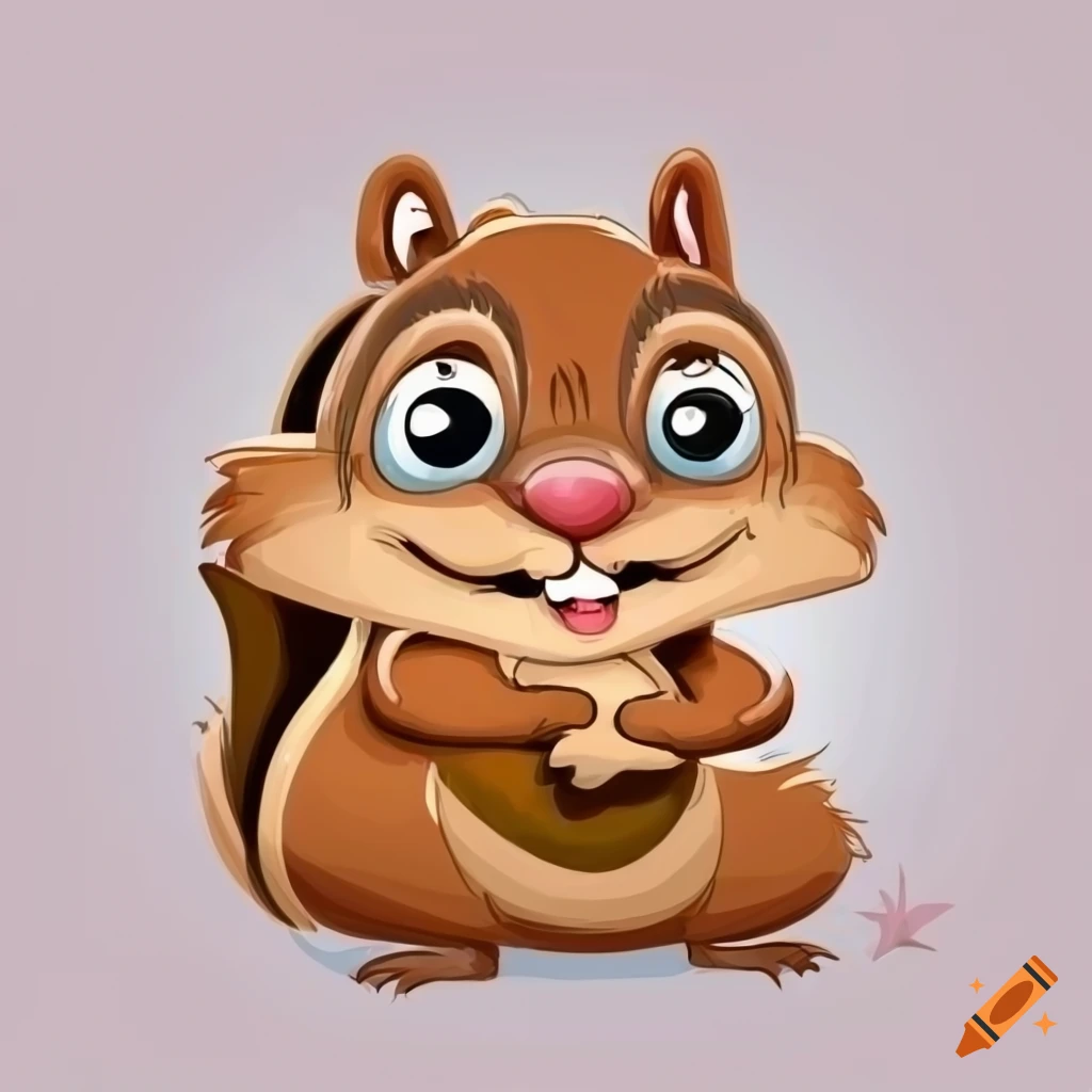 Cartoon Dwarf Cuddling A Chipmunk