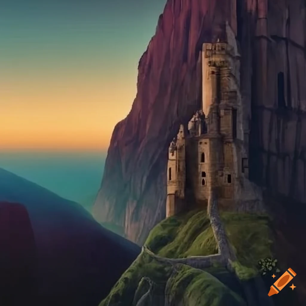 cathedral built on a mountain cliffside